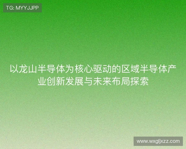 以龙山半导体为核心驱动的区域半导体产业创新发展与未来布局探索